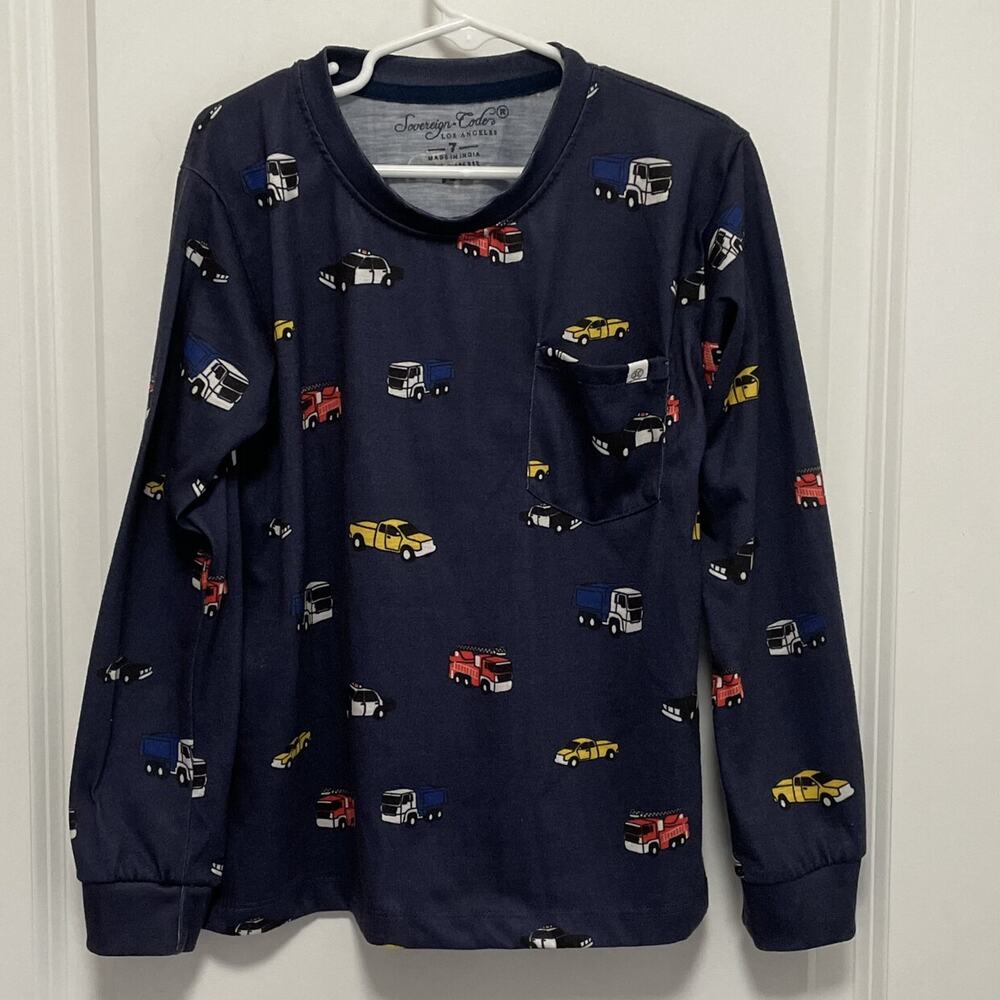 Sovereign Code Worker Truck Print Long Sleeve Pocket Tee Size 7